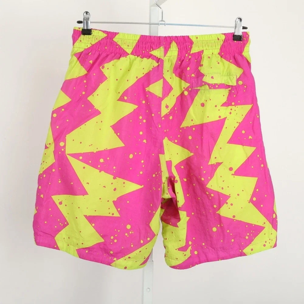 Jordan Jumpman Retro Poolside AOP Shorts Pink Yellow Geometric Drawstring Lined
